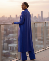 Nora Strick-Set in Blau, Rückansicht