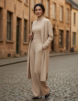 Nora Strick-Set in Khaki, Vorderansicht