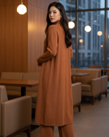 Nora Strick-Set in Caramel, Rückansicht