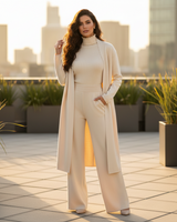 Nora Strick-Set in Creme, Vorderansicht