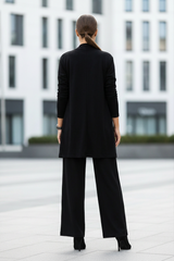 Amara – Dreiteiliges Set aus Shirt, langem Cardigan & weiter Hose