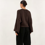 Rosa – Lockerer Strickpullover mit Rundhals