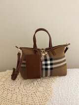Birte – Shopper mit Karomuster, Braun-Karo