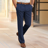 Mattis – Weite Bundfaltenhose mit Gürtelschlaufen, Marineblau