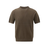 Fiete – Kurzarm-Strickshirt aus Lyocell, Olivbraun