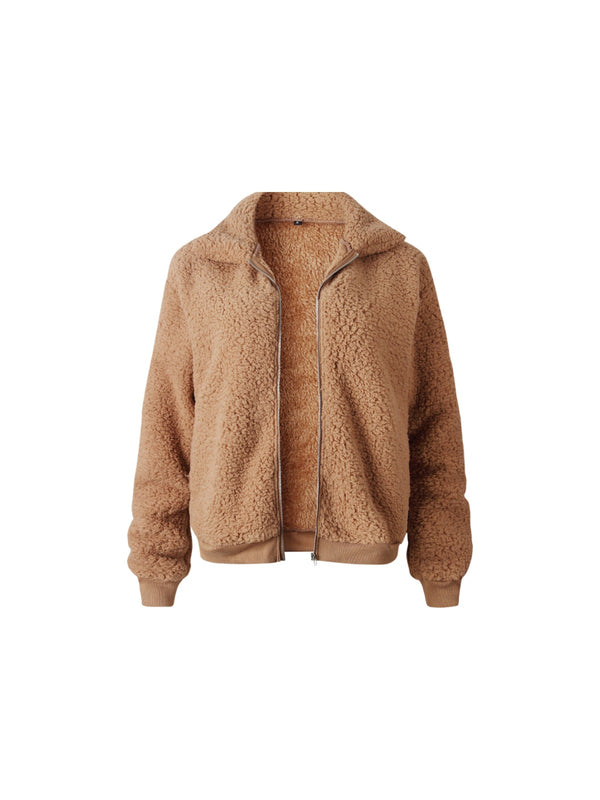Fenja – Kurze Teddyjacke mit Reverskragen, Packshot