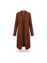 Sina - Lange Strickjacke mit Ajourmuster
